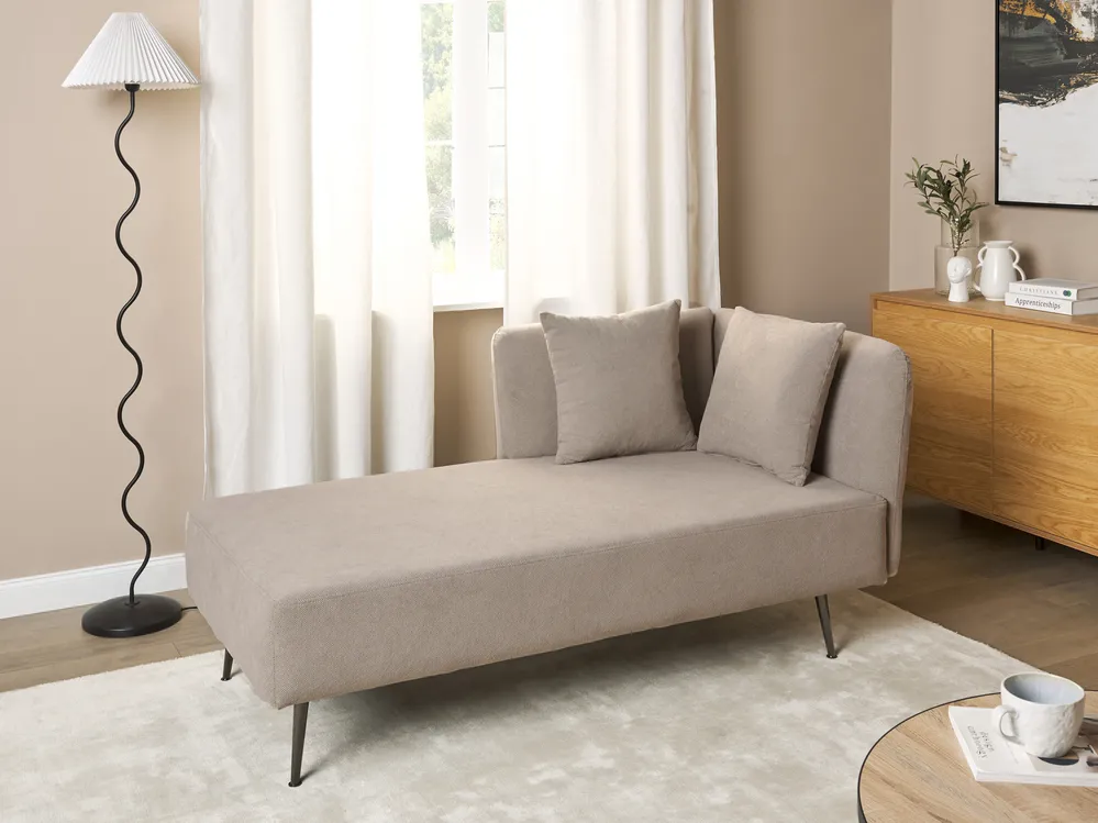 Rechtszijdige chaise longue RIOM Stof Beige