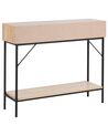 Konsolentisch heller Holzfarbton 2 Rattan-Schubladen PASCO_928367