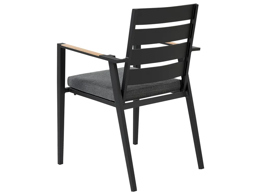 Set da pranzo da giardino 6 posti VALCANETTO/TAVIANO Metallo Nero_846160