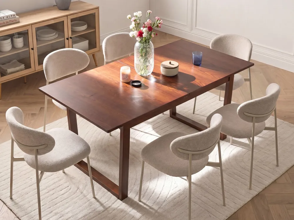 Extending Dining Table CAMDEN Dark Ash Wood 160/200 cm 95 cm_1101076