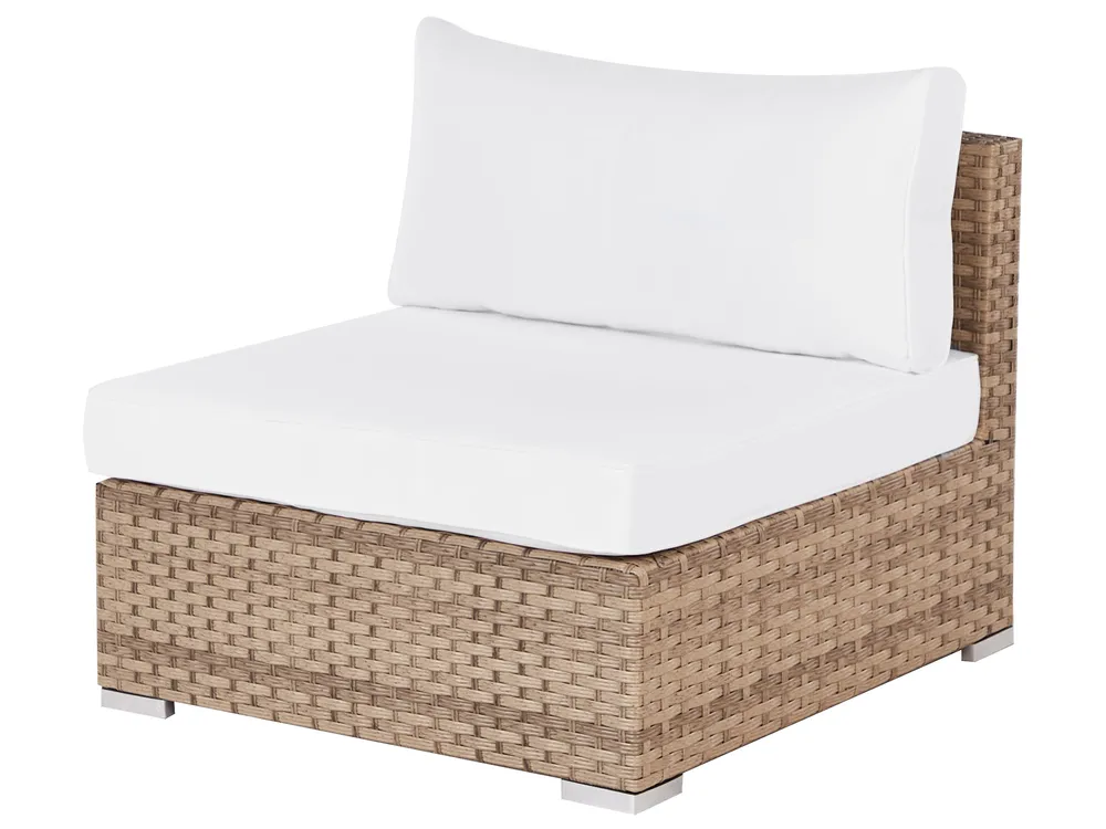 Garden Corner Sofa with Table 4 Seater SANO Modular PE Rattan Natural Left Hand_931956