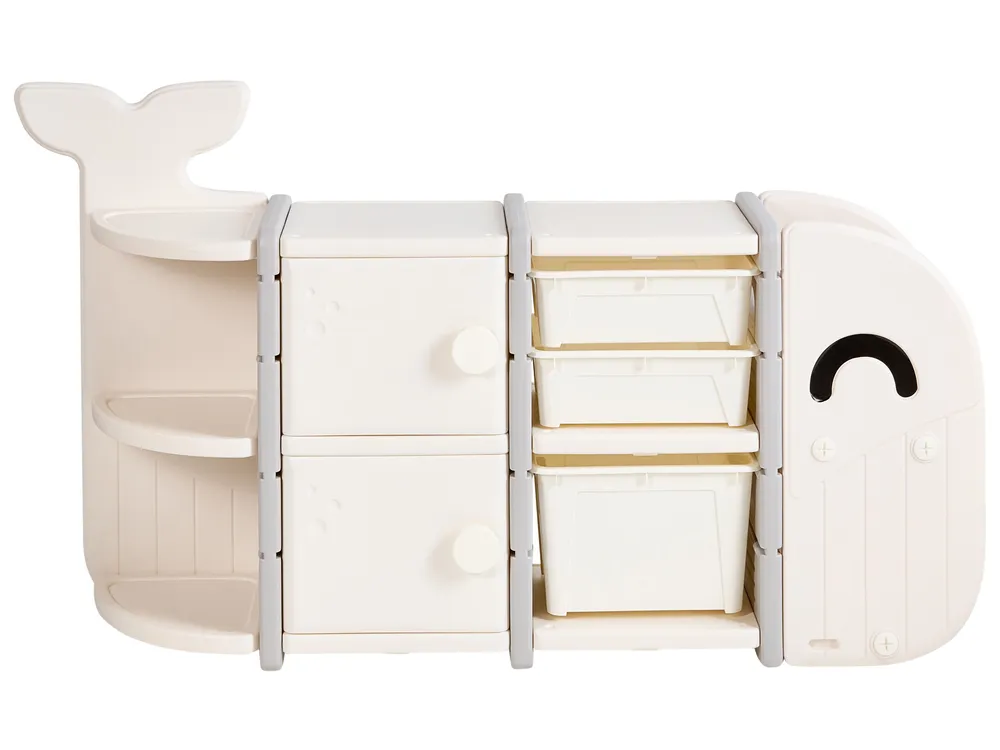 Toy Storage Organiser WHALAN Whale 83 cm Beige_1120833