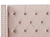 Cama con somier de terciopelo rosa pastel/plateado 140 x 200 cm LUBBON_832450