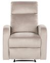 Velvet Manual Recliner Chair Beige VERDAL_921758
