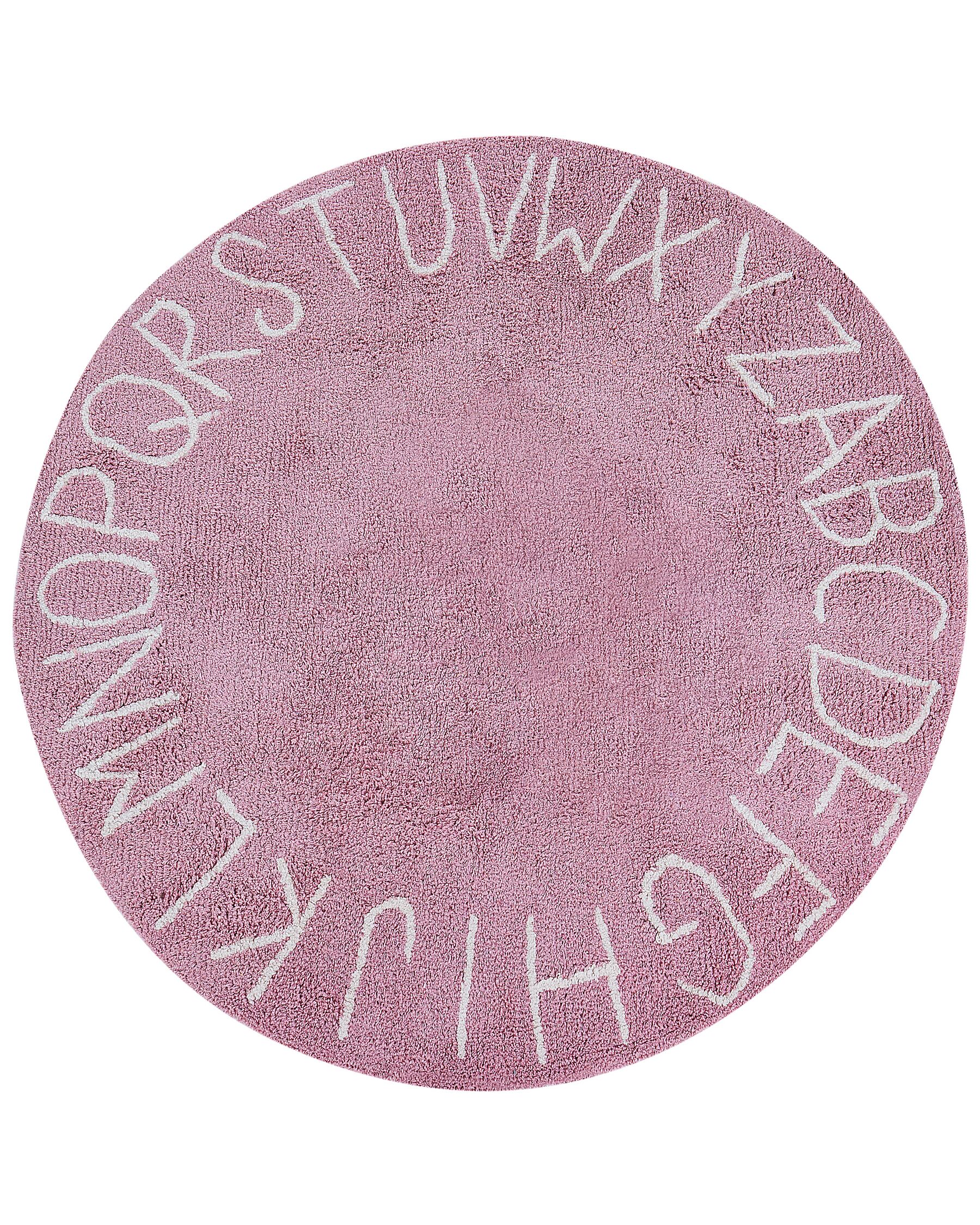 Dywan dziecięcy okrągły bawełniany ø 120 cm różowy VURGUN_907227
