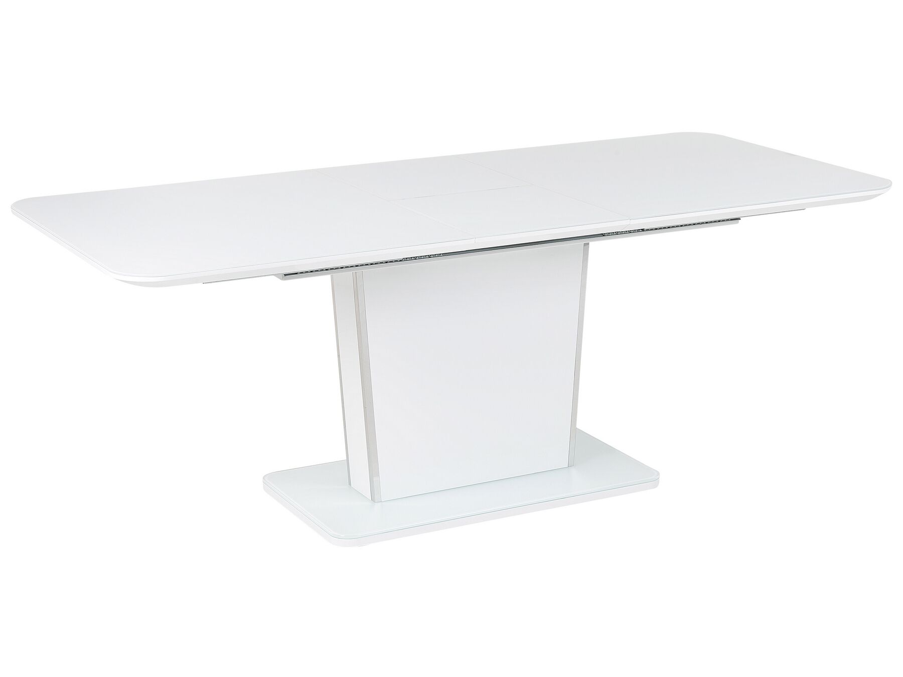 Mesa de comedor extensible blanco/plateado 160/200 x 90 cm SUNDS_821111