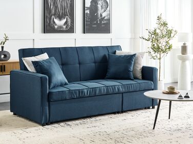 Fabric Sofa Bed Blue GLOMMA