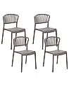 Set of 4 Garden Chairs GELA Taupe