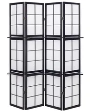 4-panelowy parawan pokojowy GOMAGOI 120 cm 170 cm Czarny_874158