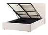 Ottoman Bed LORIENT Fabric Beige 120 x 200 cm (EU Small Double)