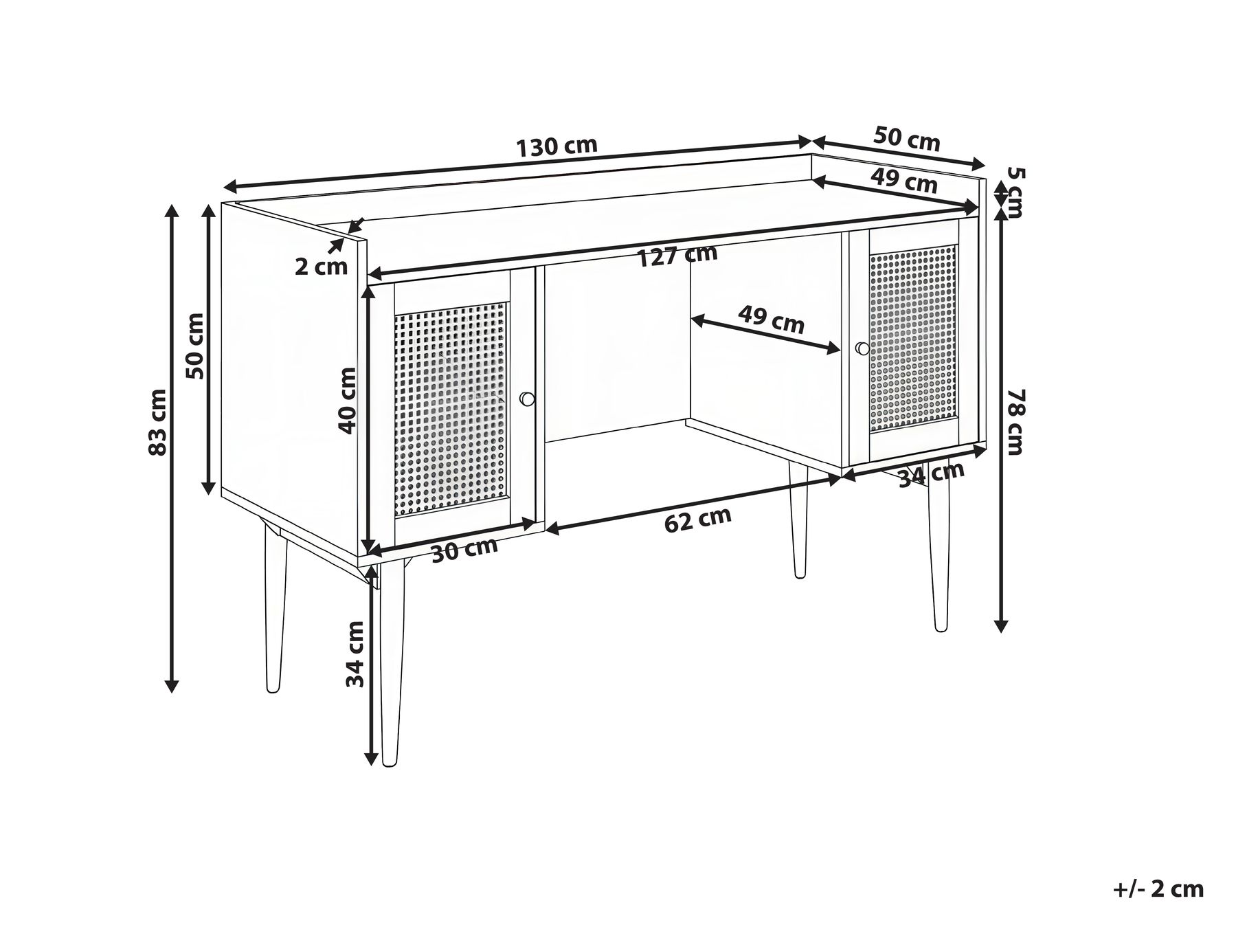 Biurko RATANA 130 cm 50 cm Jasnobrązowy_1046855