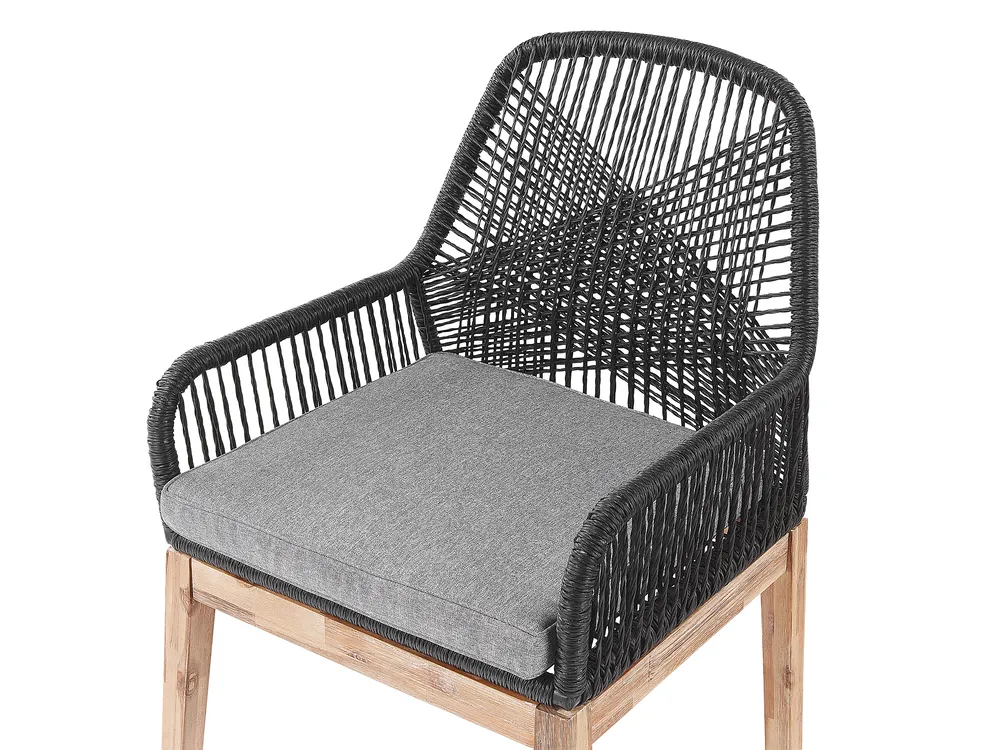 Set da pranzo da giardino 6 posti ORISTANO con cuscini Cemento Nero_945953