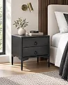 2 Drawer Bedside Table SEZANNE Faux Leather Black