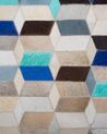 Dywan patchwork skórzany 140 x 200 cm beżowo-niebieski GIDIRLI_714421