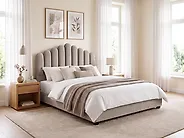 Letto Velluto VINCENNES 160 x 200 cm Tortora_1175107