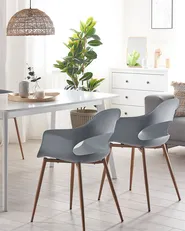 Set of 2 Dining Chairs UTICA Light Grey_775240