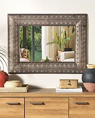 Wall Mirror DEHRADUN 69 cm 90 cm Metal Copper_1155023