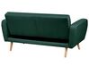 Conjunto de sofás 6 lugares e repousa-pés em tecido verde escuro FLORLI_905971