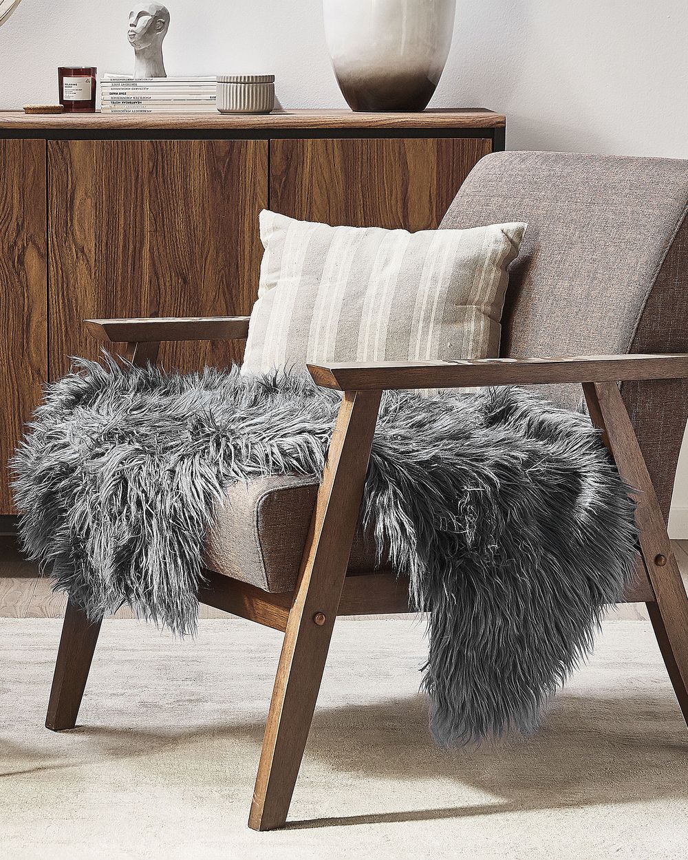 Fake sheepskin throw on sale