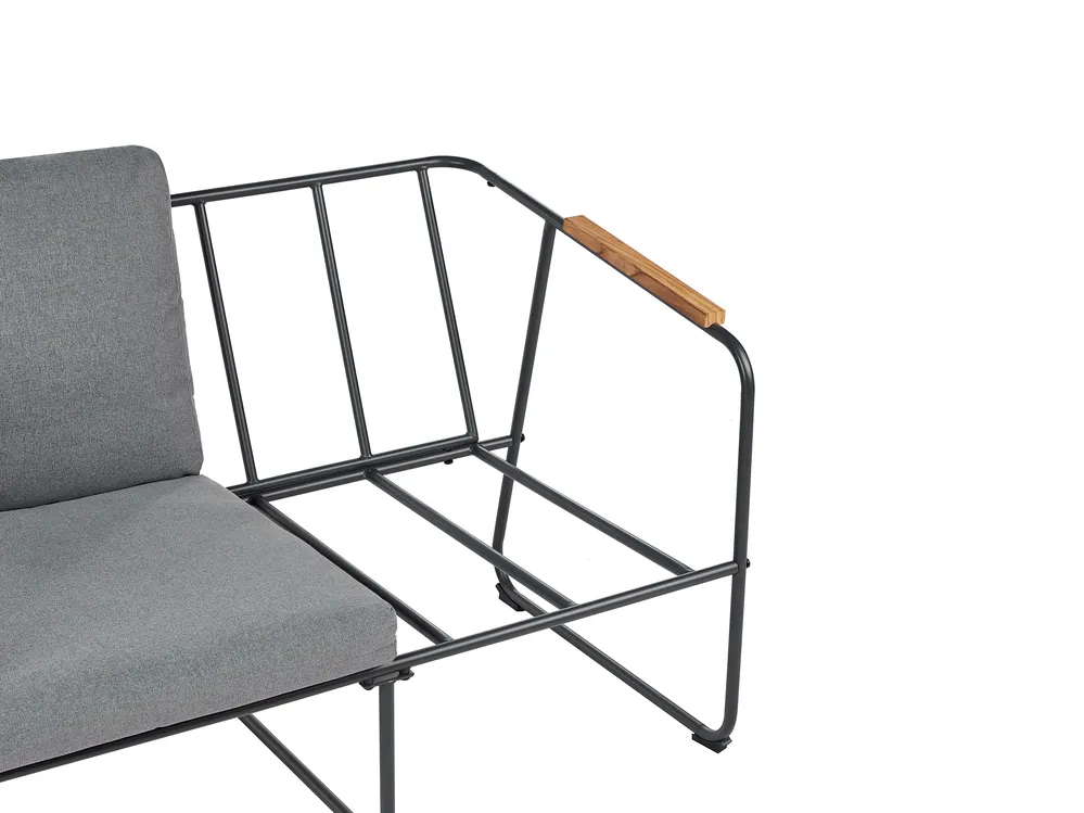 Garden Lounge Set with Table 4 Seater VEZZANA Metal Grey_931078