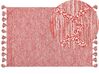 Alfombra de algodón rojo/blanco 160 x 230 cm NIGDE_839486