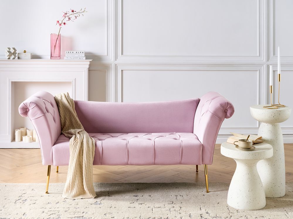 Chaise Longue NANTILLY Velvet Light Violet