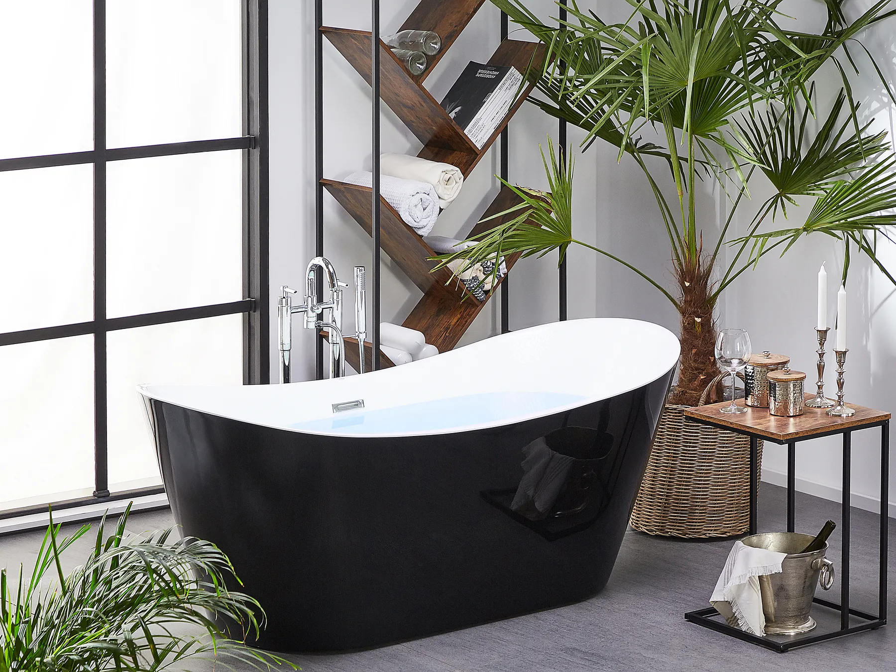 Freestanding Bathtub ANTIGUA 1500 x 750 mm Black_797647