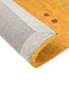 Gabbeh Teppich Wolle gelb 160 x 230 cm Hochflor AKALAN_856041