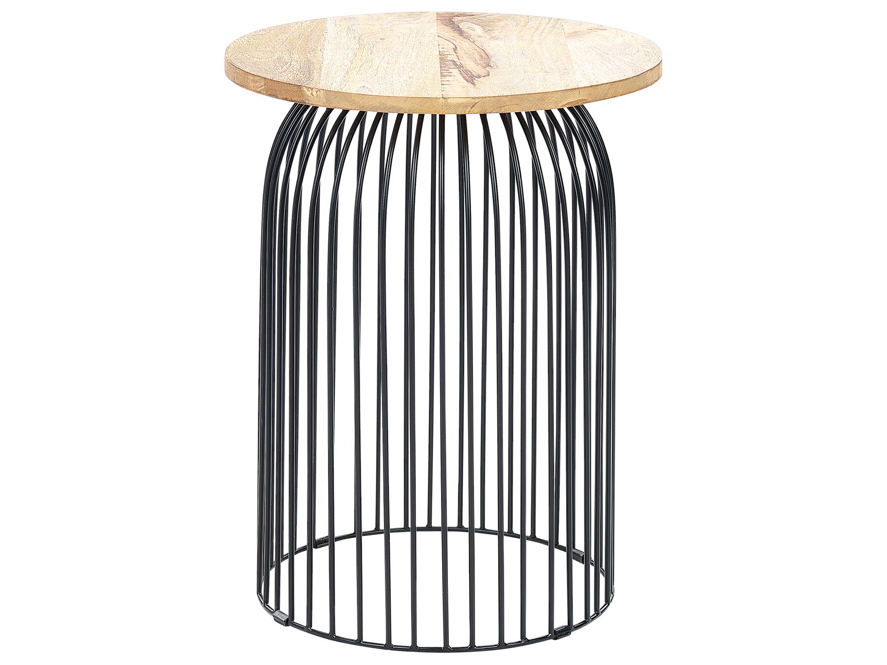 Boční stolek z mangového dřeva světlý/ černý WILLS_853809