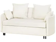 Sofa Bed 2 Seater HOVIN Fabric Light Beige_746289