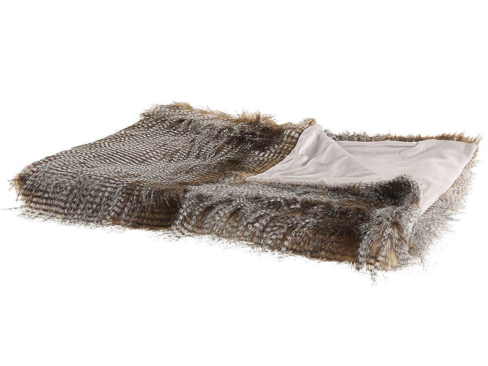Kuscheldecke ASDAD Stoff 180 x 220 cm Braun