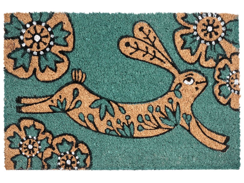 Paillasson CLARK Bleu paon 50 x 80 cm Lapin Fibre de coco