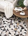 Okrúhly kožený koberec ⌀ 140 cm sivá/béžová KIRKLAR_742820