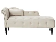Chaise longue versione sinistra IVRY Velluto Beige chiaro_929205