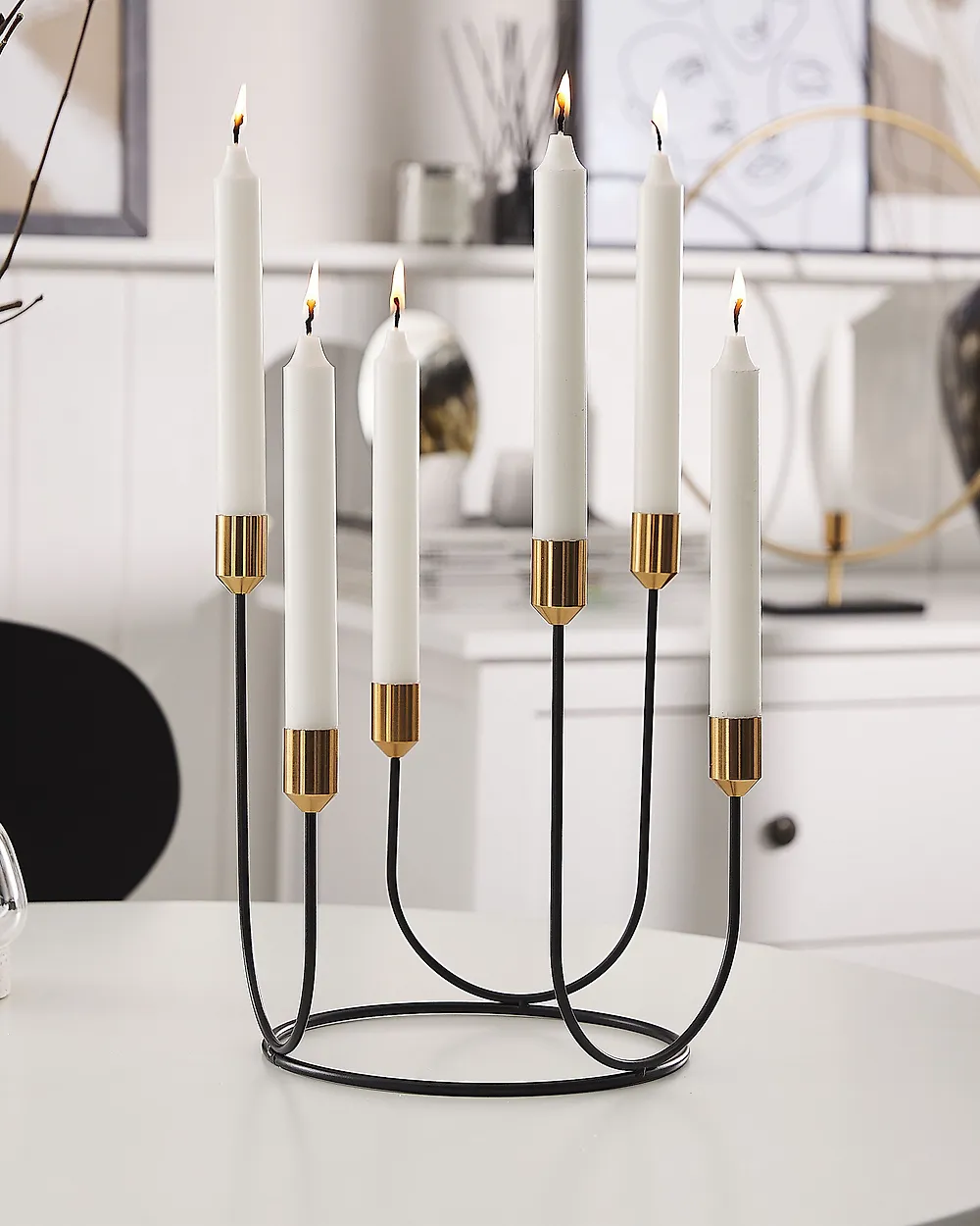 Candle Holder PANAY 25 cm Metal Black_1172184