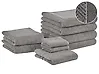 Set of 9 Towels MITIARO Terry Cotton Grey