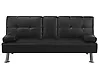 Sofa Bed 3 Seater ROXEN Faux Leather Black