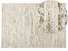Kožený patchworkový koberec 140 x 200 cm zlato-béžový TOKUL_787207