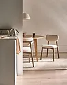 Set of 2 Dining Chairs MILLS Boucle Brown/ Light Beige
