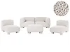 Modular Living Room Set 4 Seater MJALBI with Ottoman Boucle Off-White
