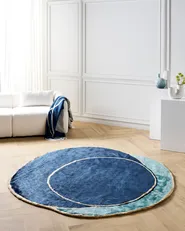 Rug KANRACH Navy Blue 200 x 200 cm Viscose_904047