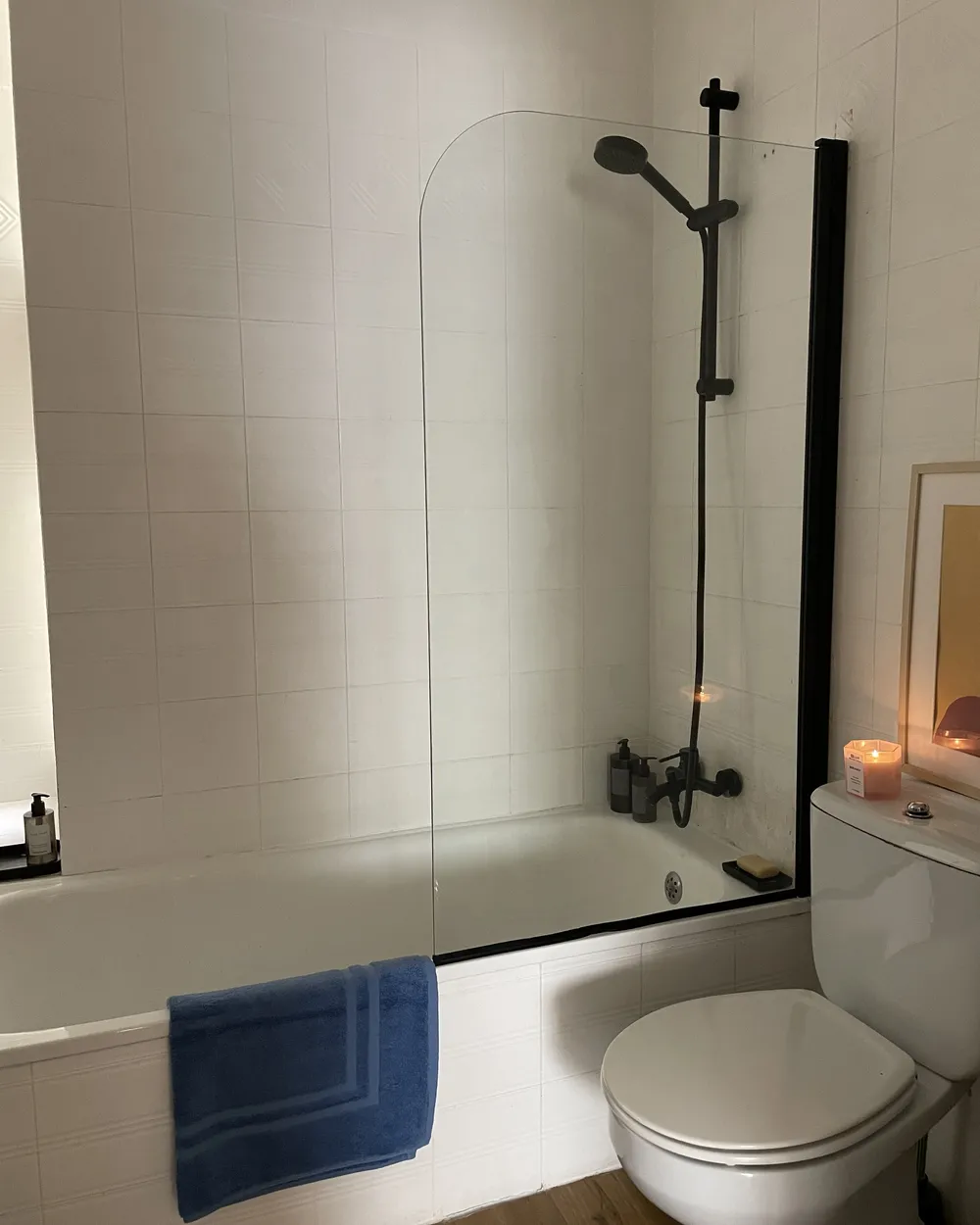 Shower Bath Screen LAPAN 1400 x 800 mm Black_972888
