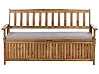 Garden Bench with Cushion SOVANA 160 cm with Storage Acacia Wood Grey