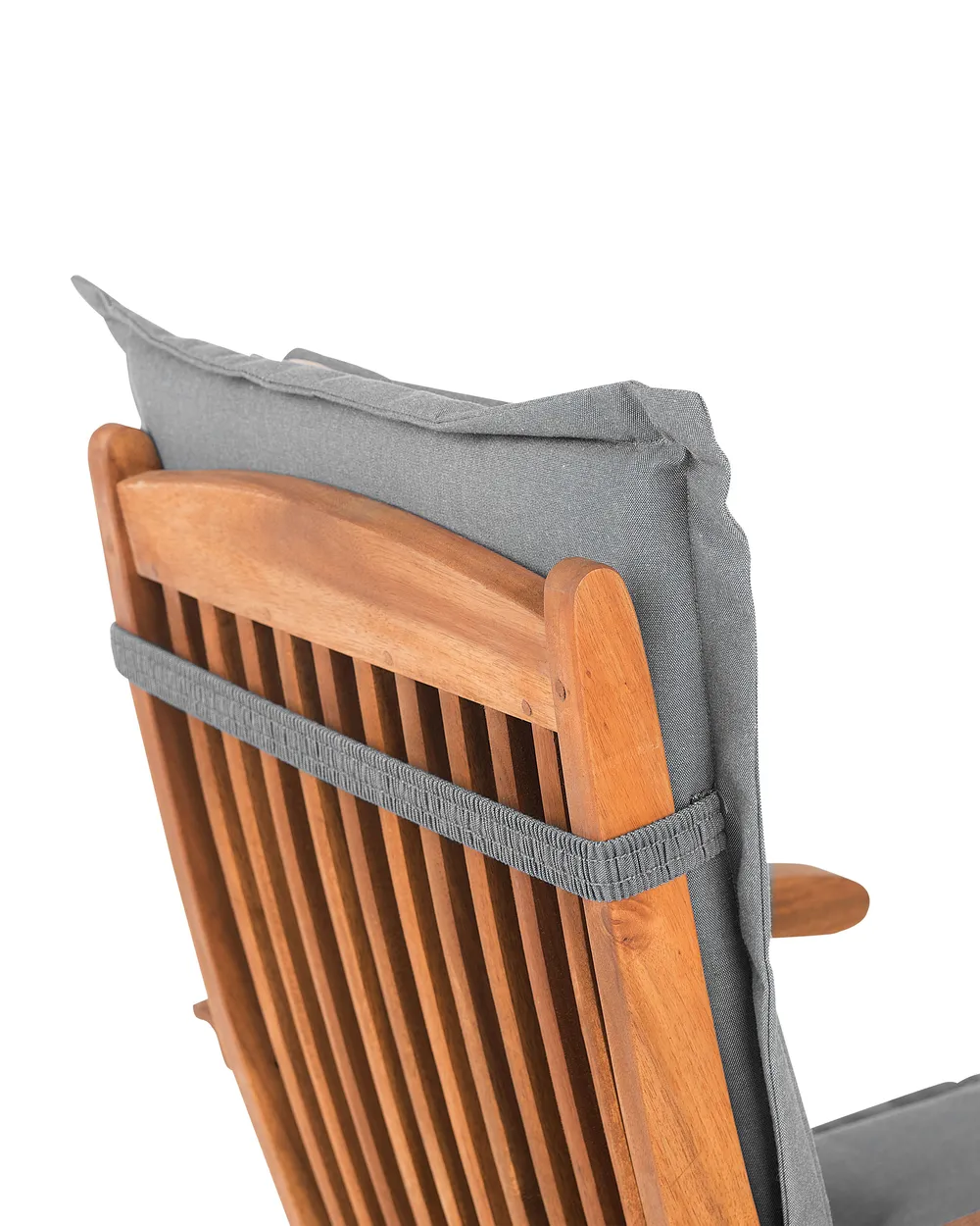 Set of 2 Garden Chairs with Cushions MAUI Acacia Wood Grey_755745