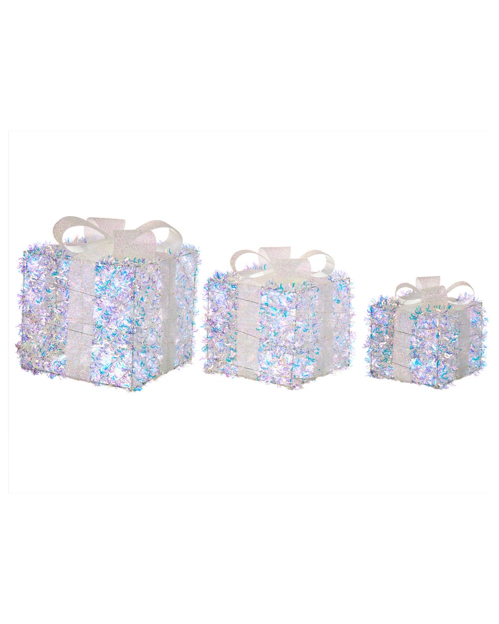 Lot de 3 décorations de Noël LED HALLANGEN 20/25/30 cm Cadeaux de Noël Multicolore