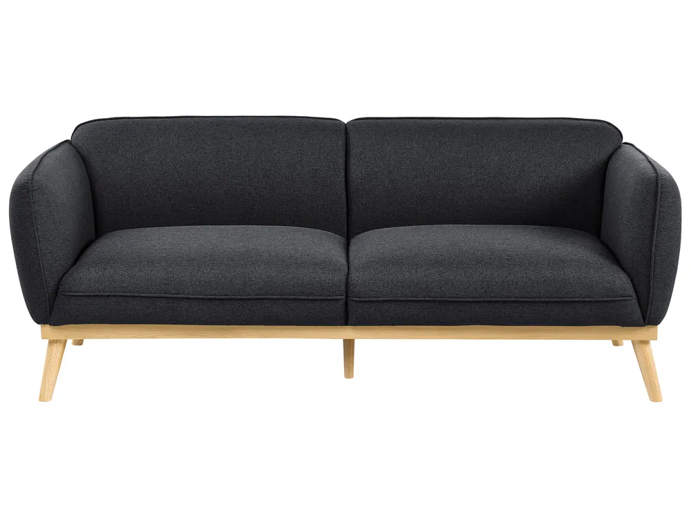 Living Room Set 5 Seater LJUNG Fabric Black_1076482
