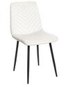 Set of 4 Velvet Dining Chairs Off-White HAVRE_929284