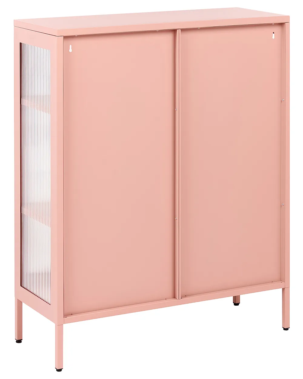 Vetrina in vetro HARLYN  90 cm Metallo Rosa pesca_1160806
