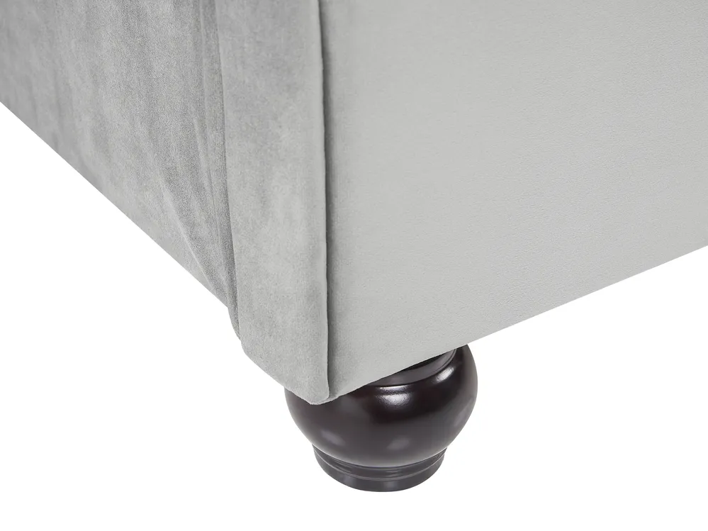 Bed Velvet AVALLON 180 x 200 cm (EU Super King) Grey_694699