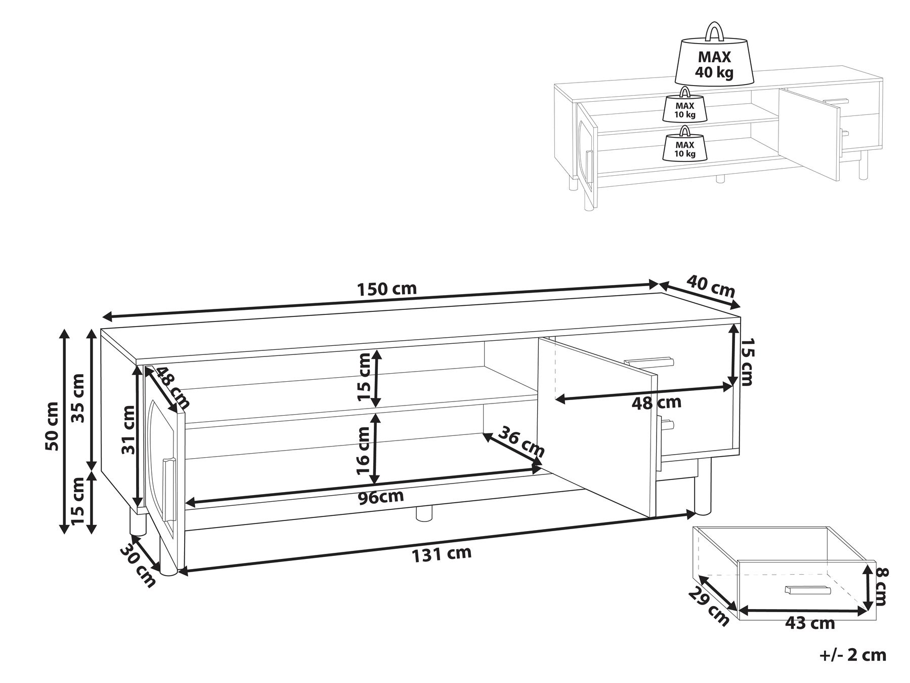 TV Stand COSTELLO Light Brown_1022848